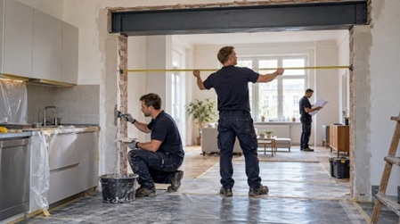 Neue Wandöffnung zwischen Küche und Wohnzimmer