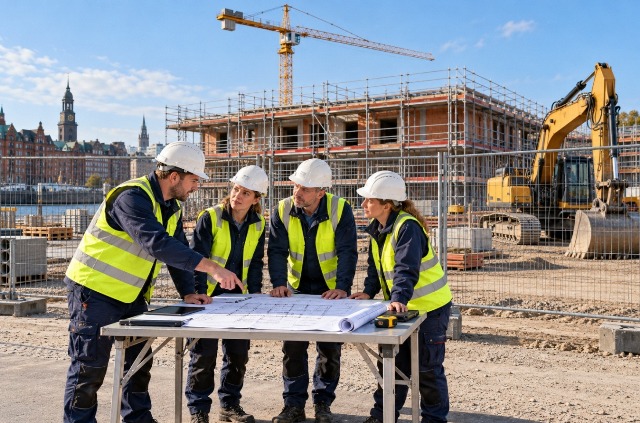 Bauteam Hamburg auf Baustelle
